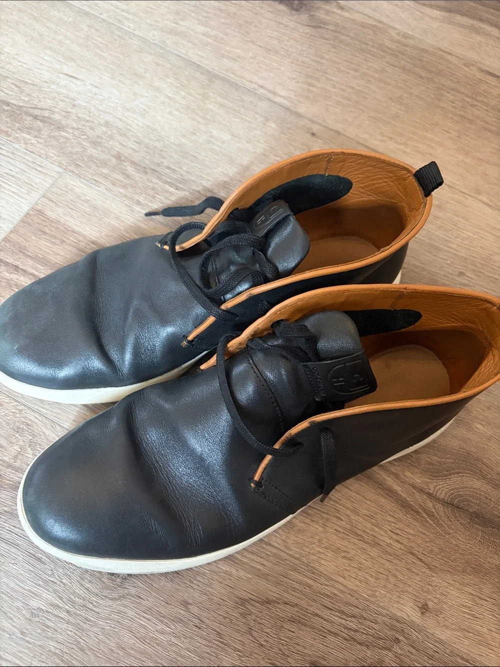Cole Haan Men's Black Chukka Boots with Tan Lining